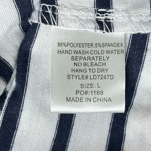 L'atiste Striped Crossover Cut Out Front Slit Maxi Dress Women's Size Large - Picture 5 of 8